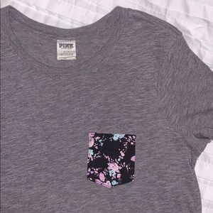 Floral pocket PINK t-shirt